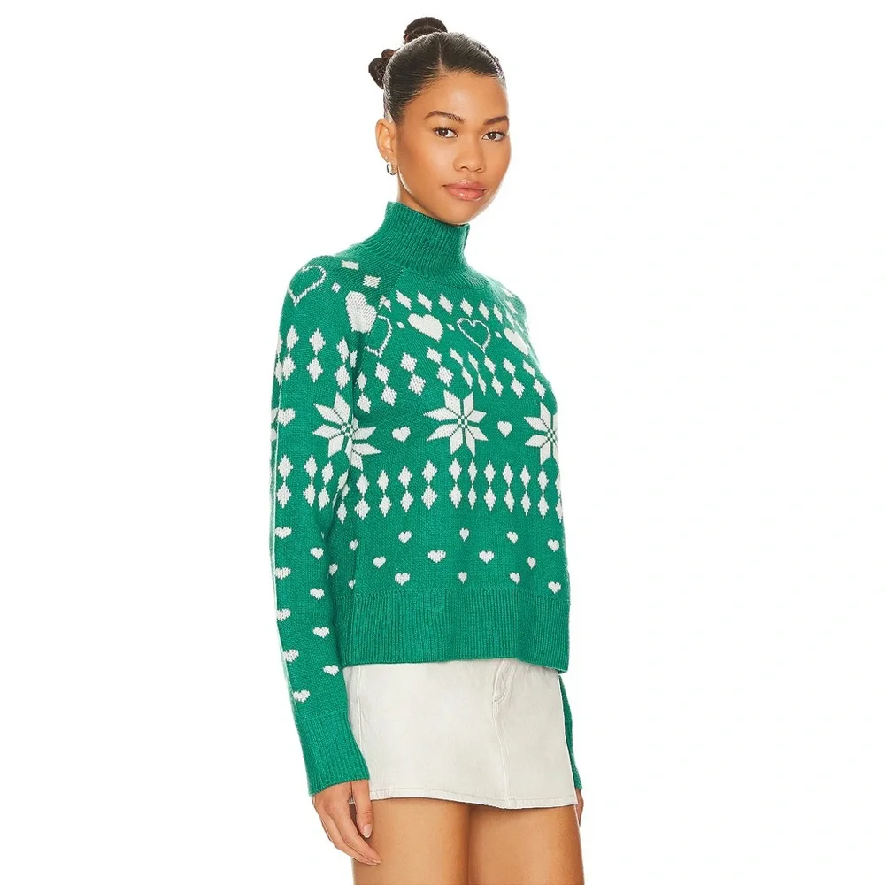 NWT-Lovers & Friends Fair Isle Turtleneck Pullover Sweater - Picture 2 of 8